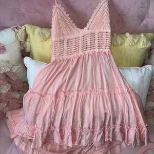 Pink Summer Crochet Dress